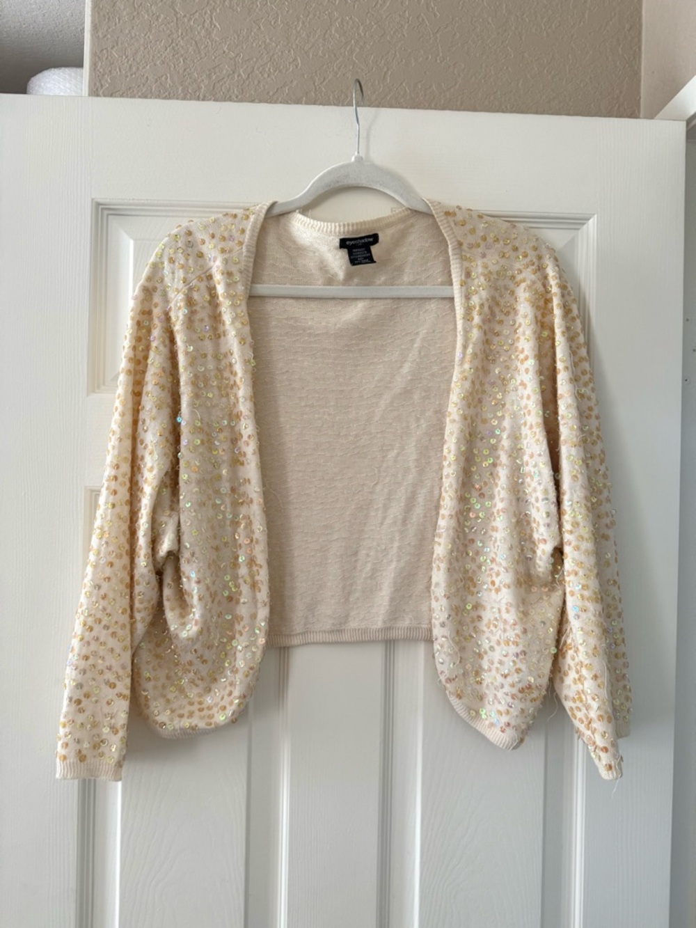 Y2K Eyeshadow Cream Sequin Cardigan